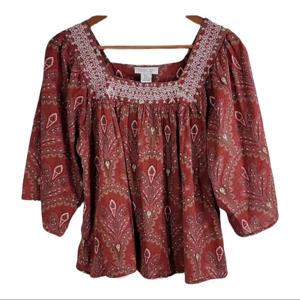 Make offer! Rachel Zoe gorgeous  Floral Peasant Top Woman's Small fits larger